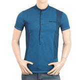 Men's Half Sleeves T-Shirt - Steel Blue, Men, T-Shirts And Polos, Chase Value, Chase Value