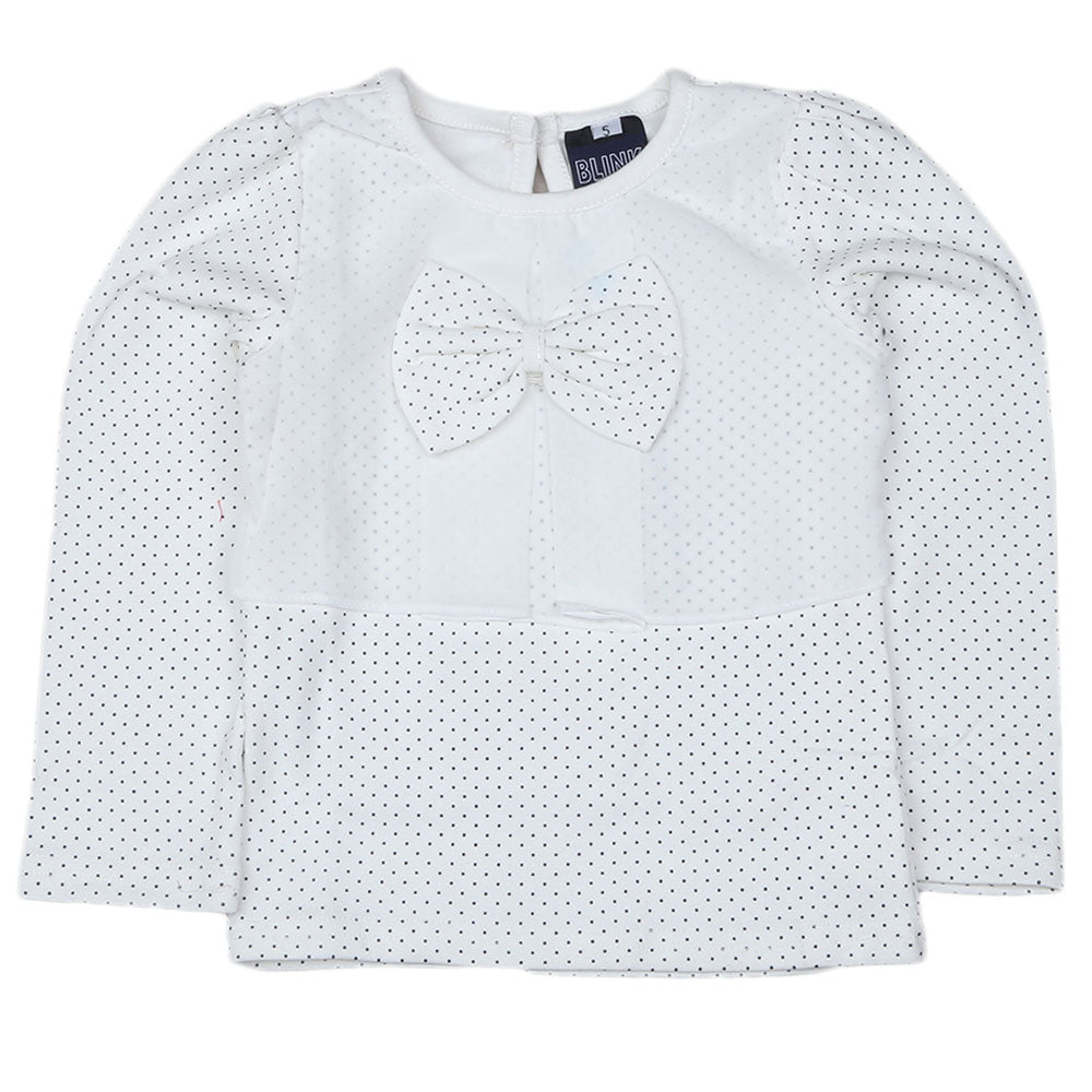 Girls Full Sleeves T Shirt - White, Kids, Girls T-Shirts, Chase Value, Chase Value