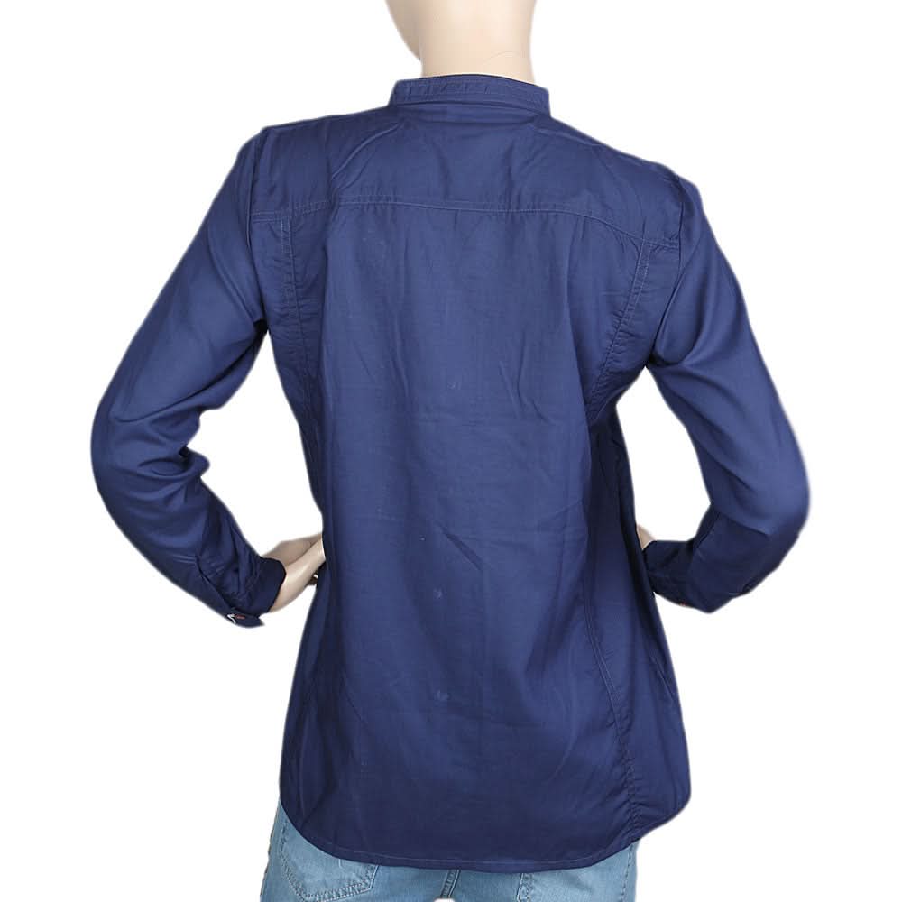 Women's Full Sleeves Casual Shirt - Navy Blue, Women, T-Shirts And Tops, Chase Value, Chase Value