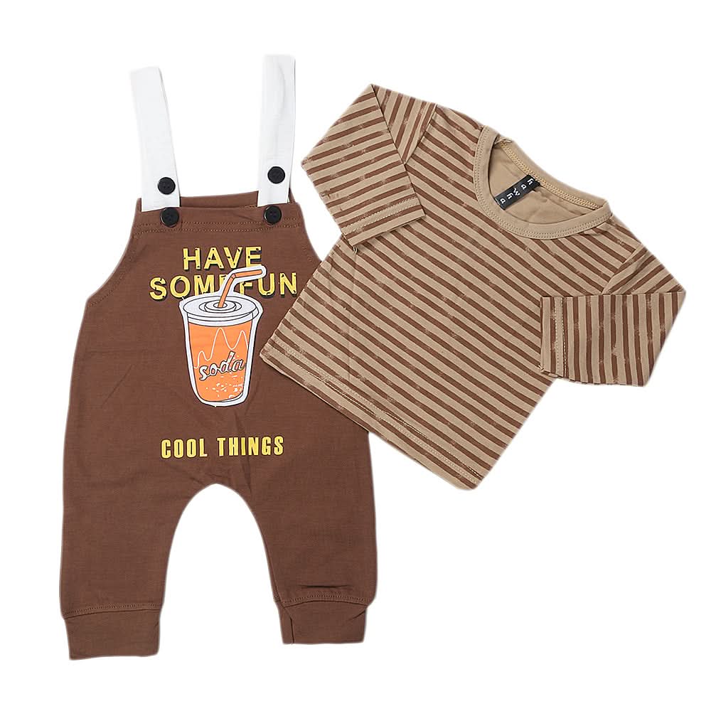 Newborn Boys Full Sleeves Romper - Brown, Kids, New Born Boys Rompers, Chase Value, Chase Value