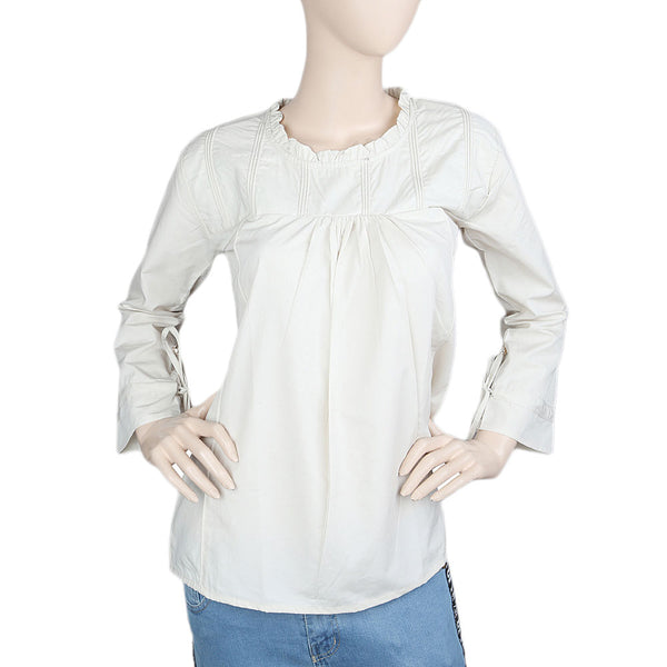 Women's Full Sleeves Western Top - Beige, Women, T-Shirts And Tops, Chase Value, Chase Value