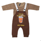 Newborn Boys Full Sleeves Romper - Brown, Kids, New Born Boys Rompers, Chase Value, Chase Value