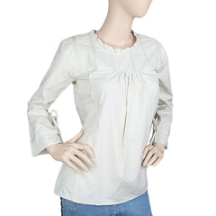 Women's Full Sleeves Western Top - Beige, Women, T-Shirts And Tops, Chase Value, Chase Value