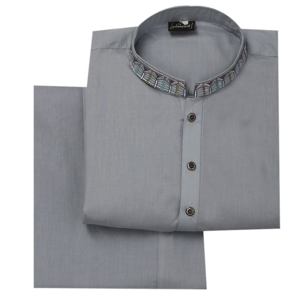 Boys Embroidered Shalwar Suit - Light Grey, Boys Shalwar Kameez, Chase Value, Chase Value