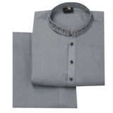 Boys Embroidered Shalwar Suit - Light Grey, Boys Shalwar Kameez, Chase Value, Chase Value