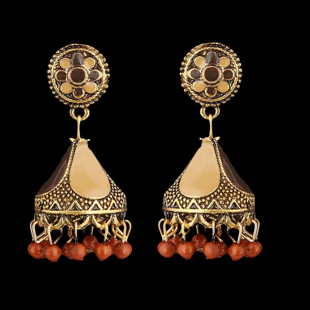 Women's Fancy Ear Jhumki - Brown, Women, Earrings & Tops, Chase Value, Chase Value