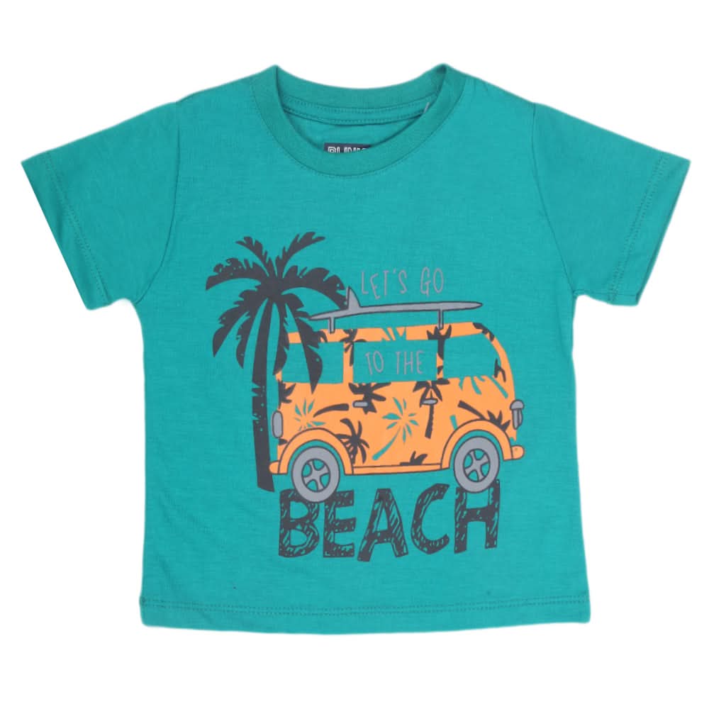 Boys Half Sleeves Printed T-Shirt - Dark Green, Kids, Boys T-Shirts, Chase Value, Chase Value