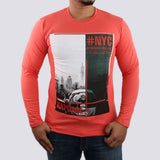 Men's Full Sleeves T Shirt - Peach, Mens T-Shirts, Chase Value, Chase Value