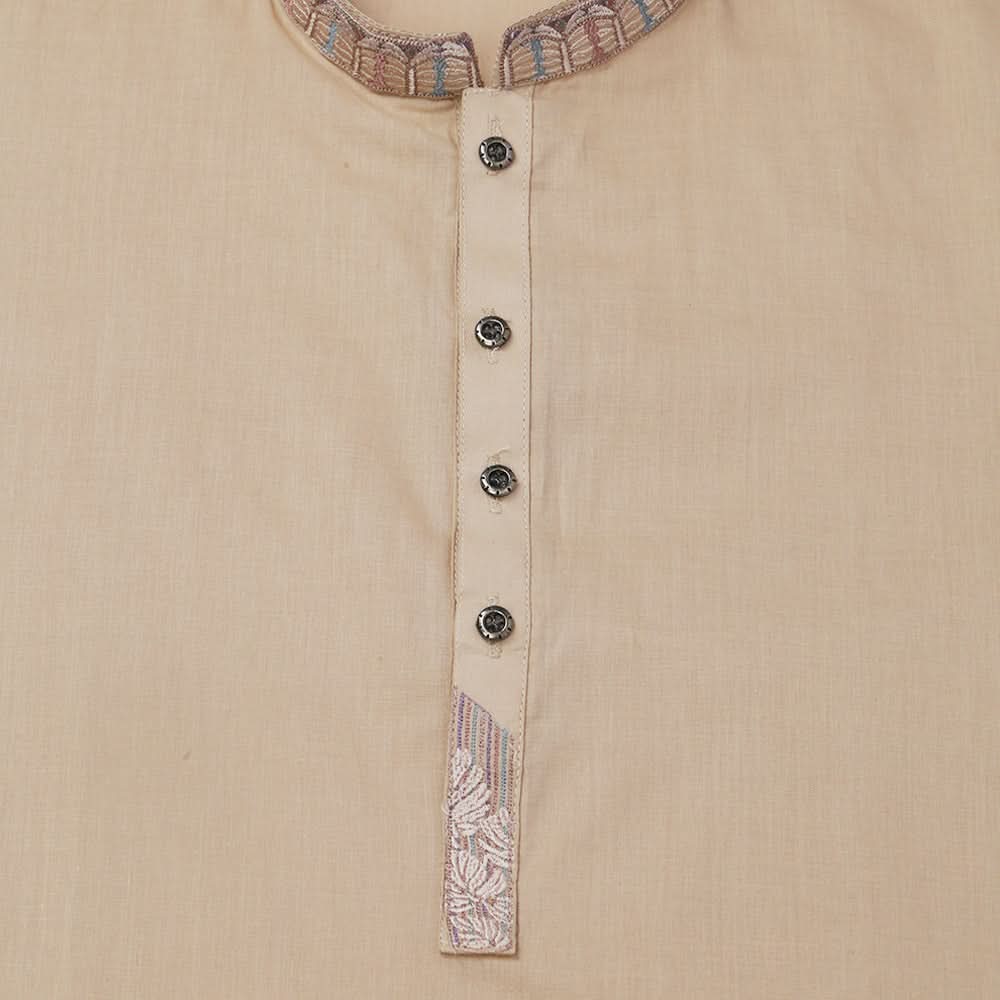 Boys Embroidered Shalwar Suit - Light Brown, Boys Shalwar Kameez, Chase Value, Chase Value