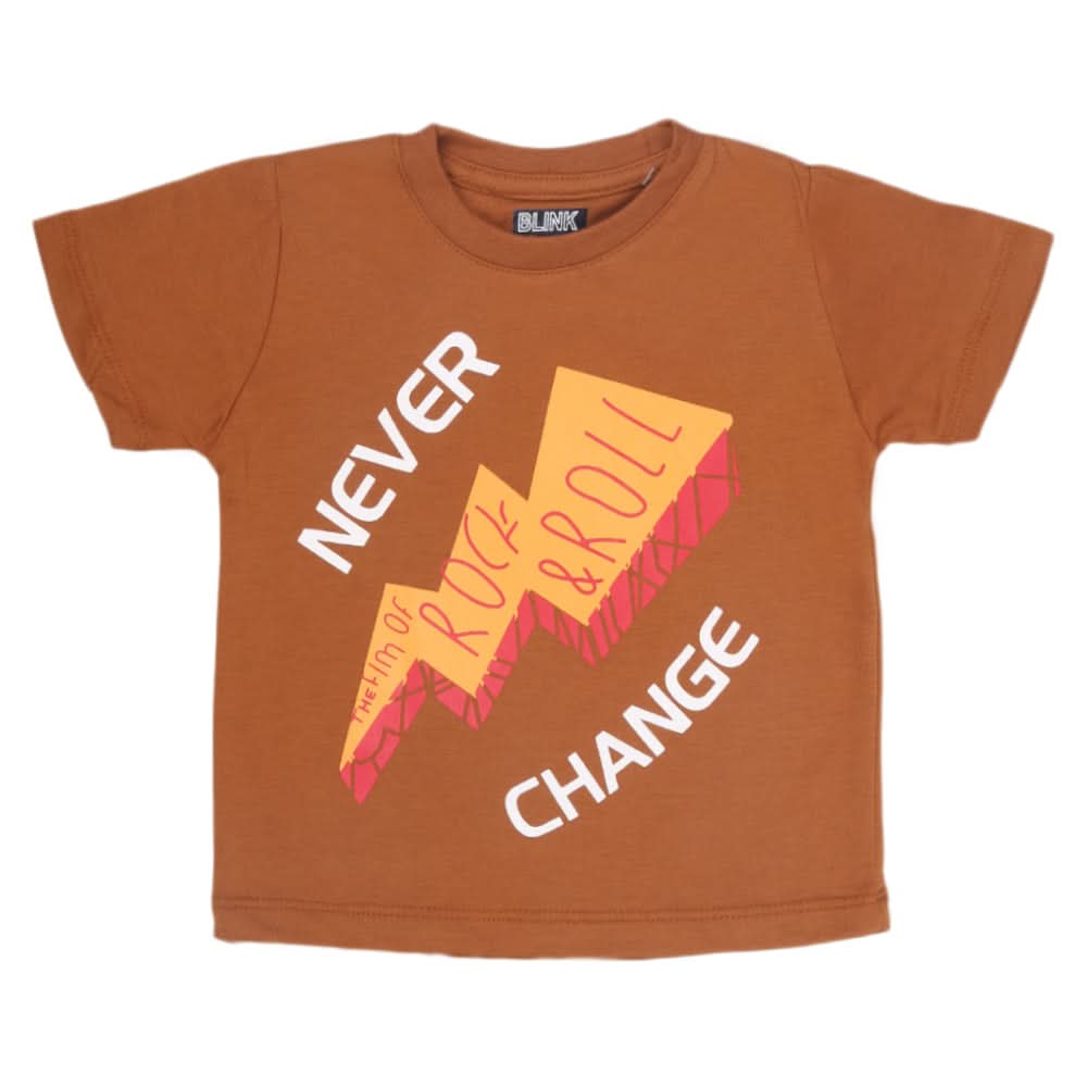 Boys Half Sleeves T-Shirt - Brown, Kids, Boys T-Shirts, Chase Value, Chase Value