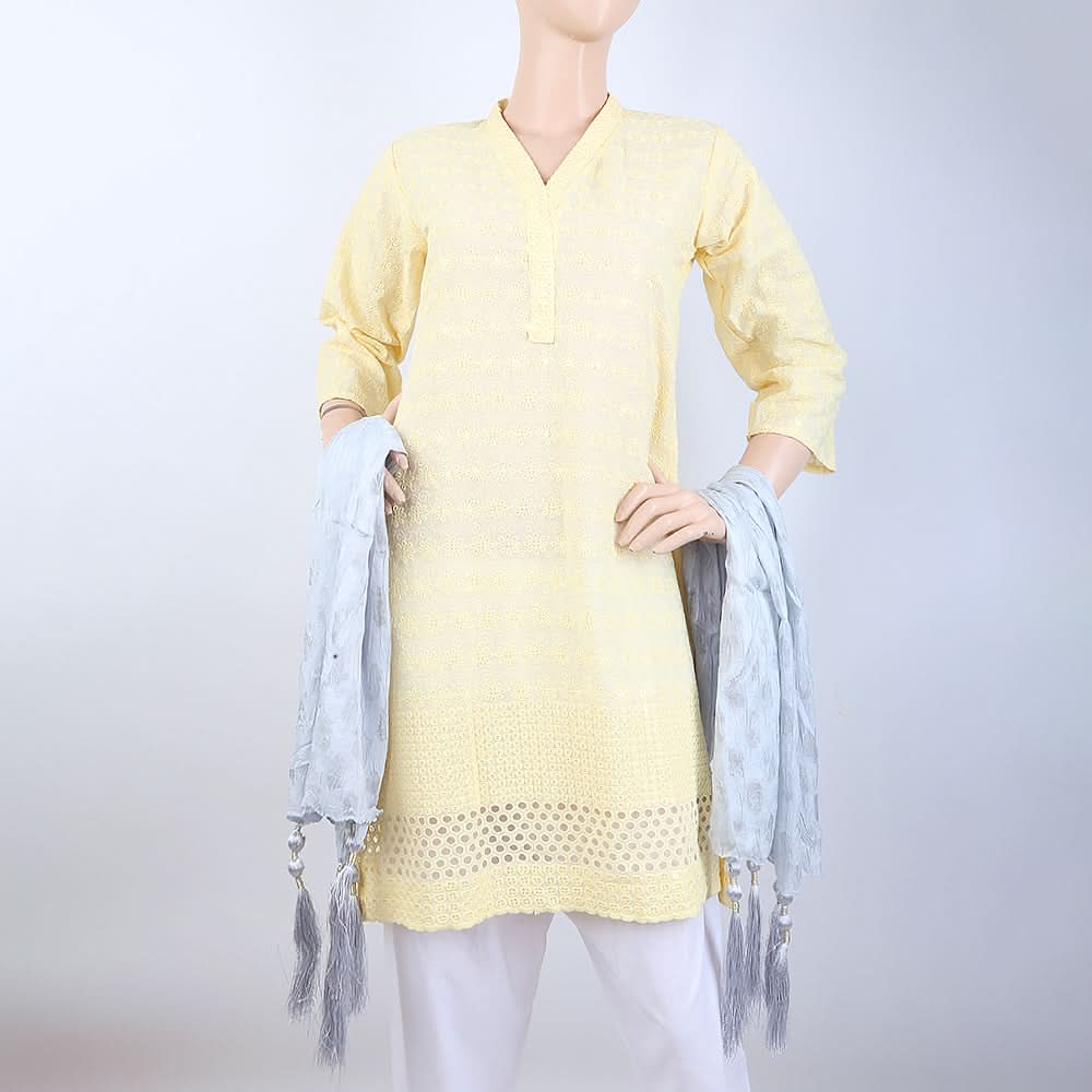 Women's Jacquard Paranda Dupatta - Light Grey, Women, Dupatta, Chase Value, Chase Value