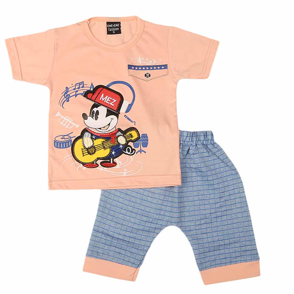 Boys Suits Half Sleeve - peach, , Chase Value, Chase Value