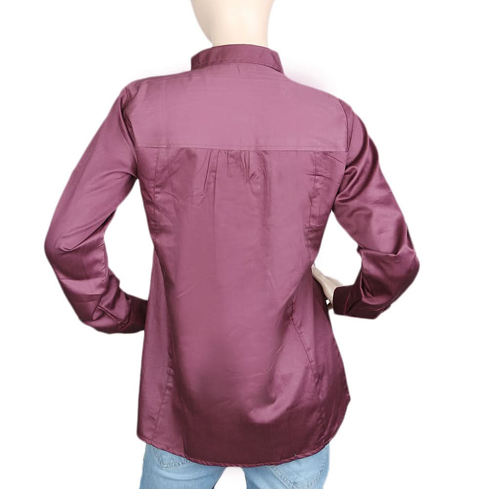 Women's Full Sleeves Casual Shirt - Maroon, Women, T-Shirts And Tops, Chase Value, Chase Value