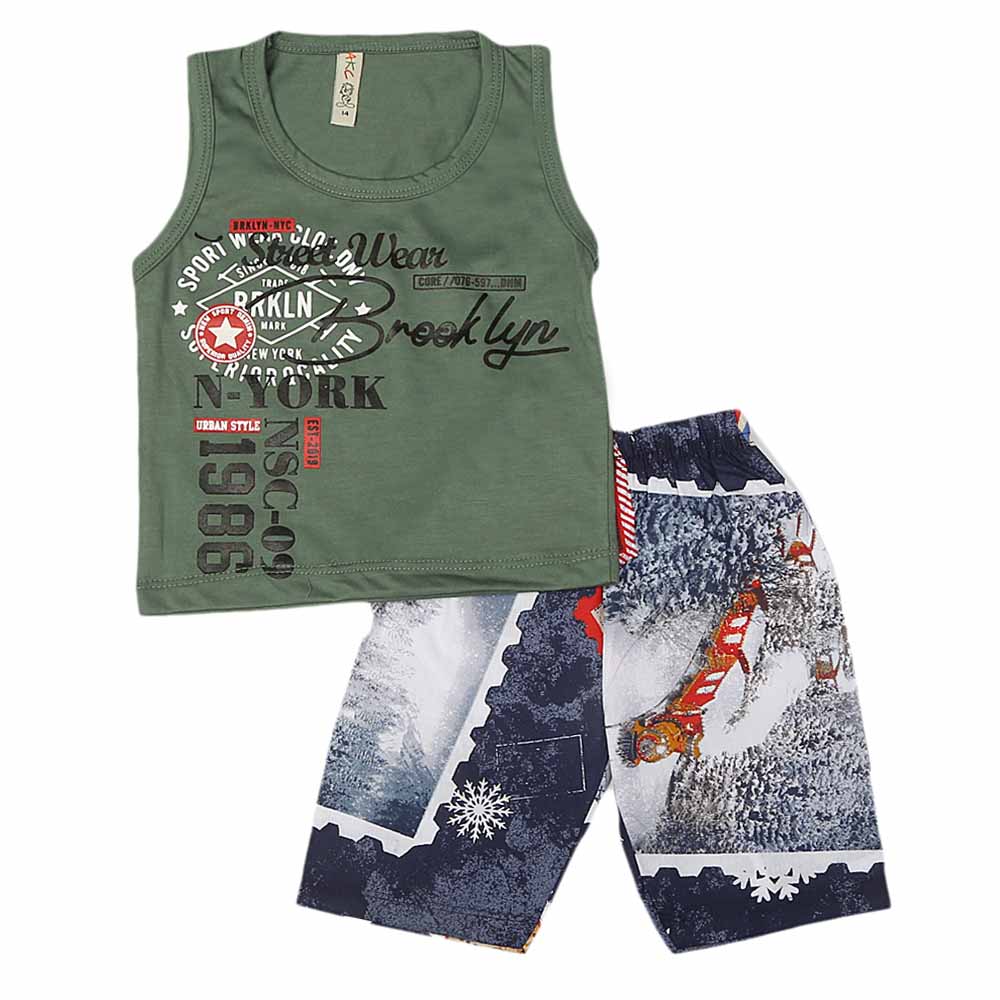Boys Sando Suit - Green, Kids, Boys Sets And Suits, Chase Value, Chase Value