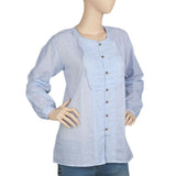 Women's Full Sleeves Western Top - Light Blue, Women, T-Shirts And Tops, Chase Value, Chase Value