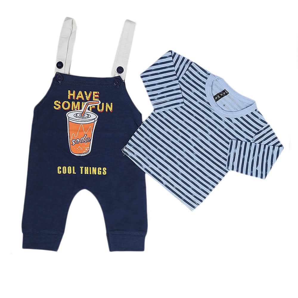 Newborn Boys Full Sleeves Romper - Steel Blue, Kids, Newborn Boys Rompers, Chase Value, Chase Value