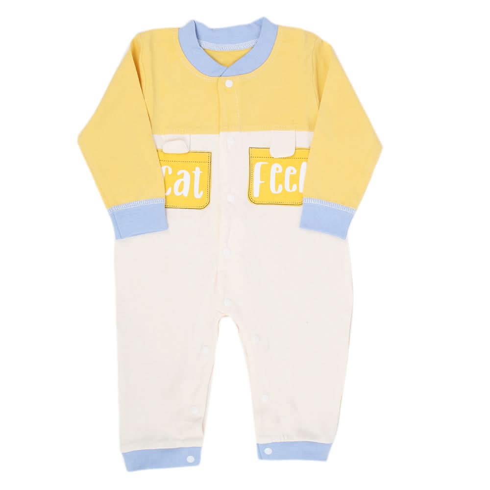 Newborn Boys Full Sleeves Romper - Yellow, Kids, New Born Boys Rompers, Chase Value, Chase Value