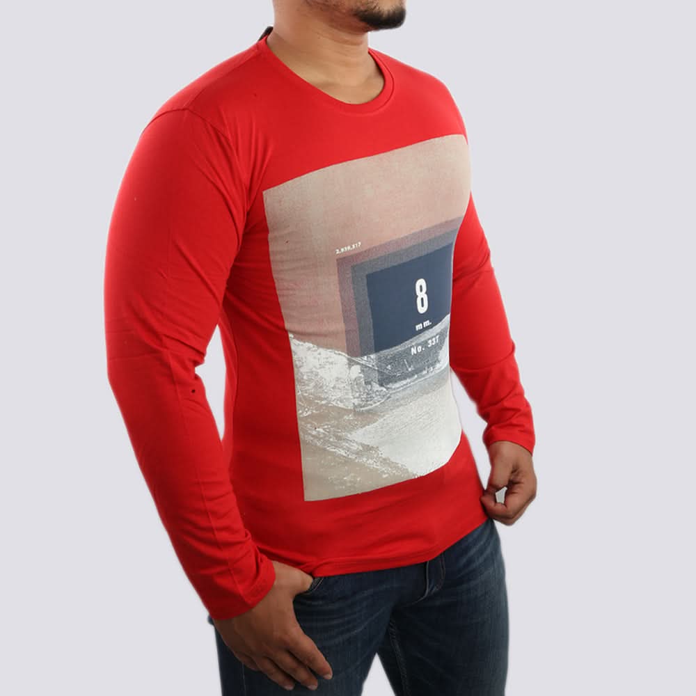 Men's Full Sleeves T Shirt - Pink, Mens T-Shirts, Chase Value, Chase Value