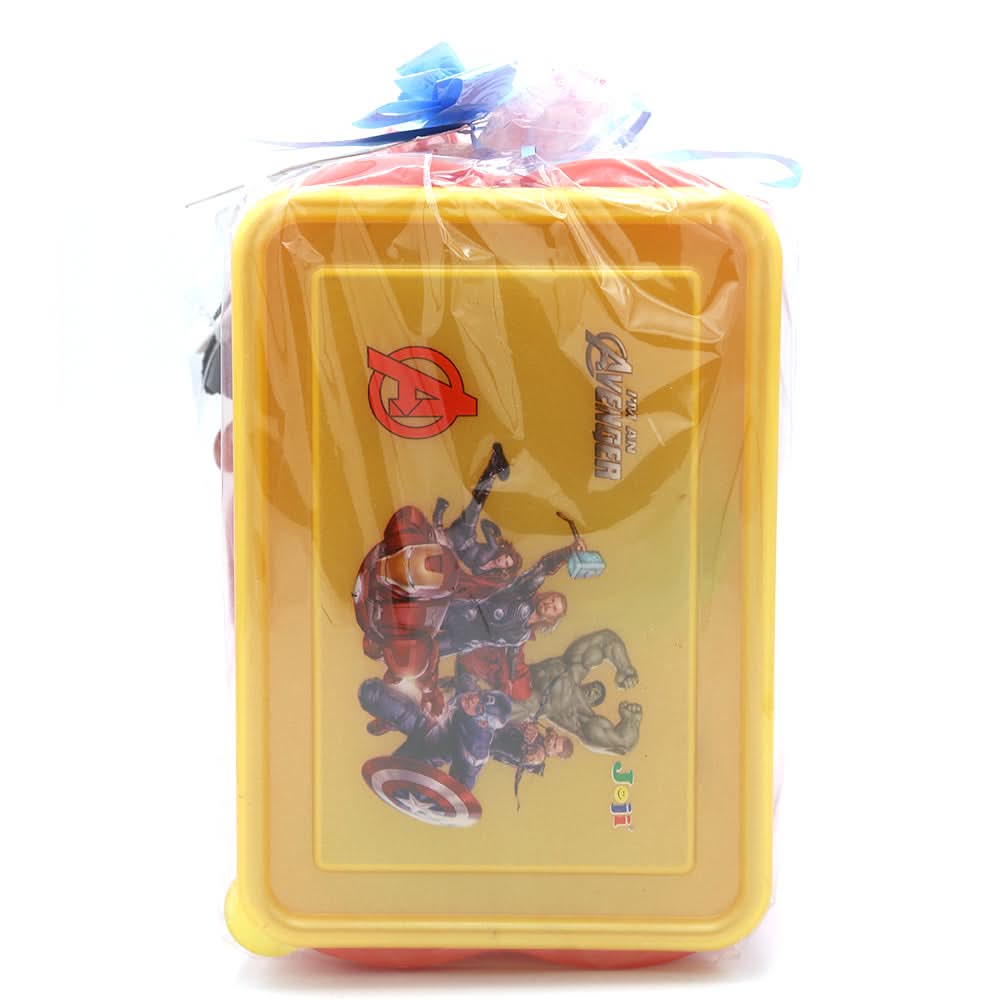 Water Bottle 600 ML with Lunch Box - Mustard, Kids, Tiffin Boxes And Bottles, Chase Value, Chase Value