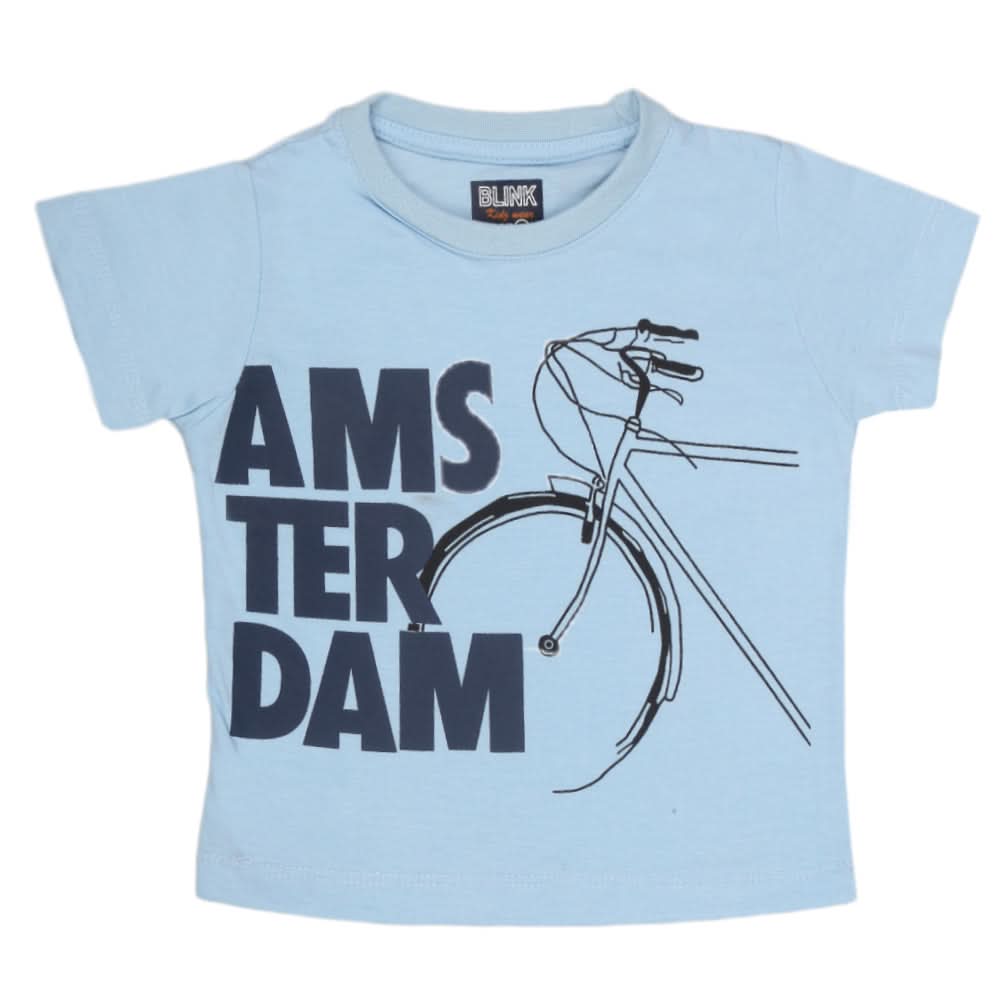 Boys Half Sleeves Printed T-Shirt - Light Blue, Kids, Boys T-Shirts, Chase Value, Chase Value