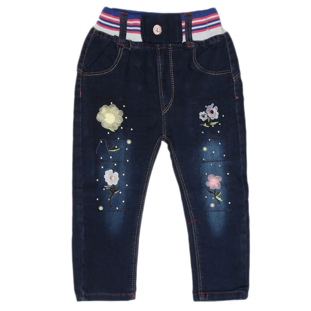 Girl's Denim Pant - Blue, Kids, Pants And Capri, Chase Value, Chase Value