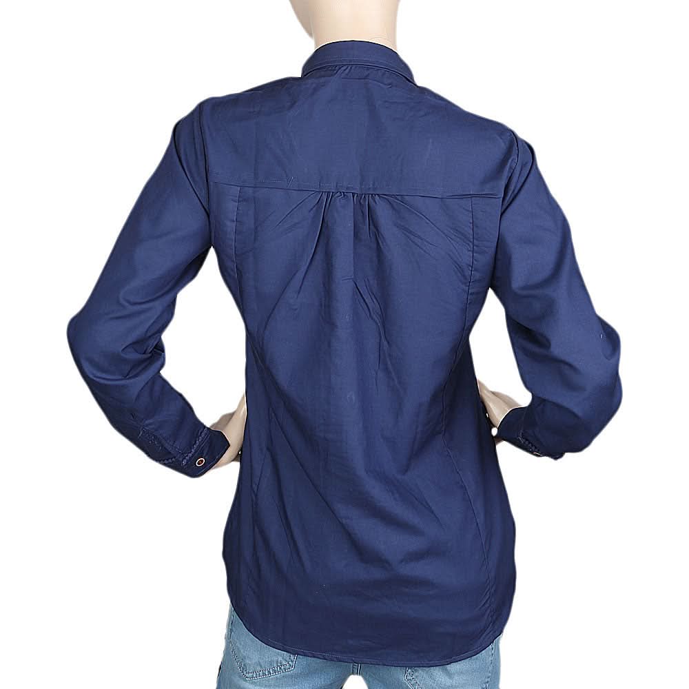 Women's Full Sleeves Casual Shirt - Navy Blue, Women, T-Shirts And Tops, Chase Value, Chase Value