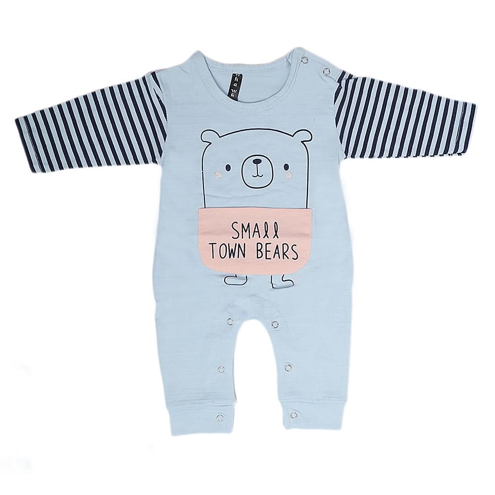 Newborn Boys Full Sleeves Romper - Light Blue, Kids, Newborn Boys Rompers, Chase Value, Chase Value