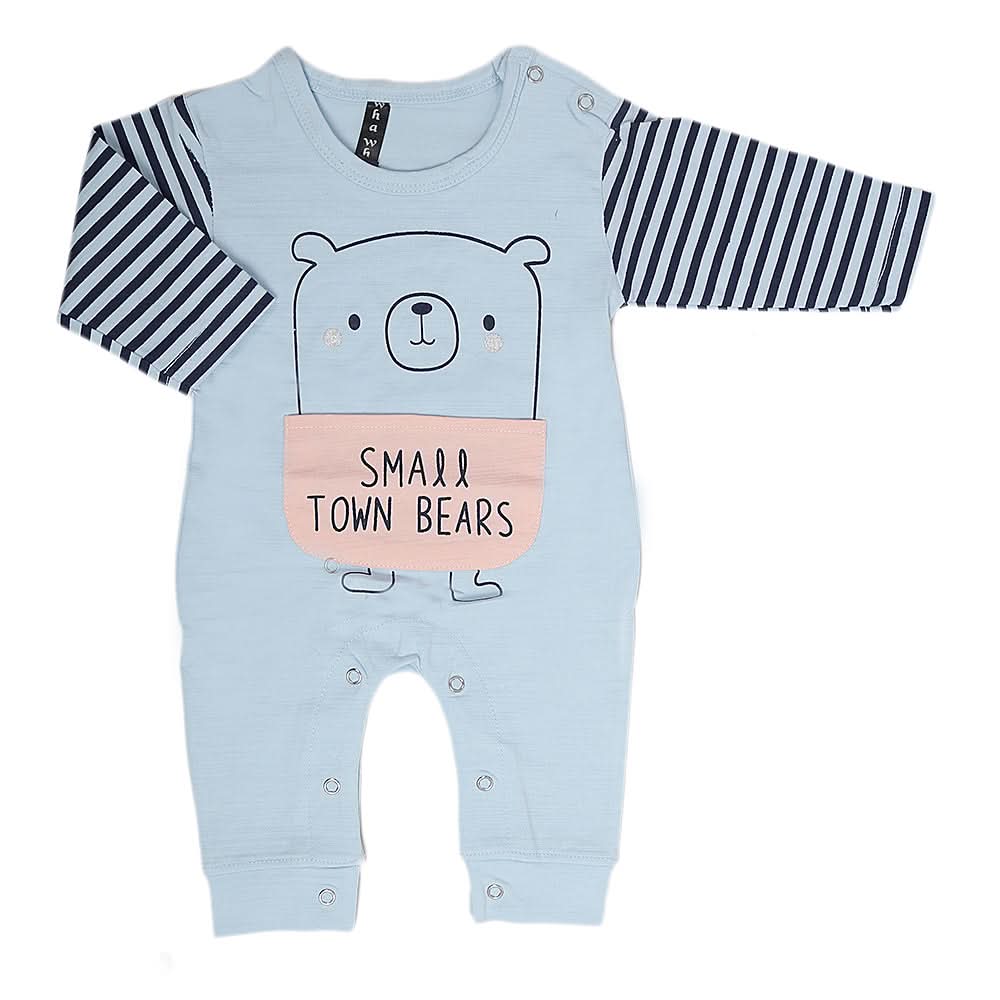 Newborn Boys Full Sleeves Romper - Light Blue, Kids, Newborn Boys Rompers, Chase Value, Chase Value