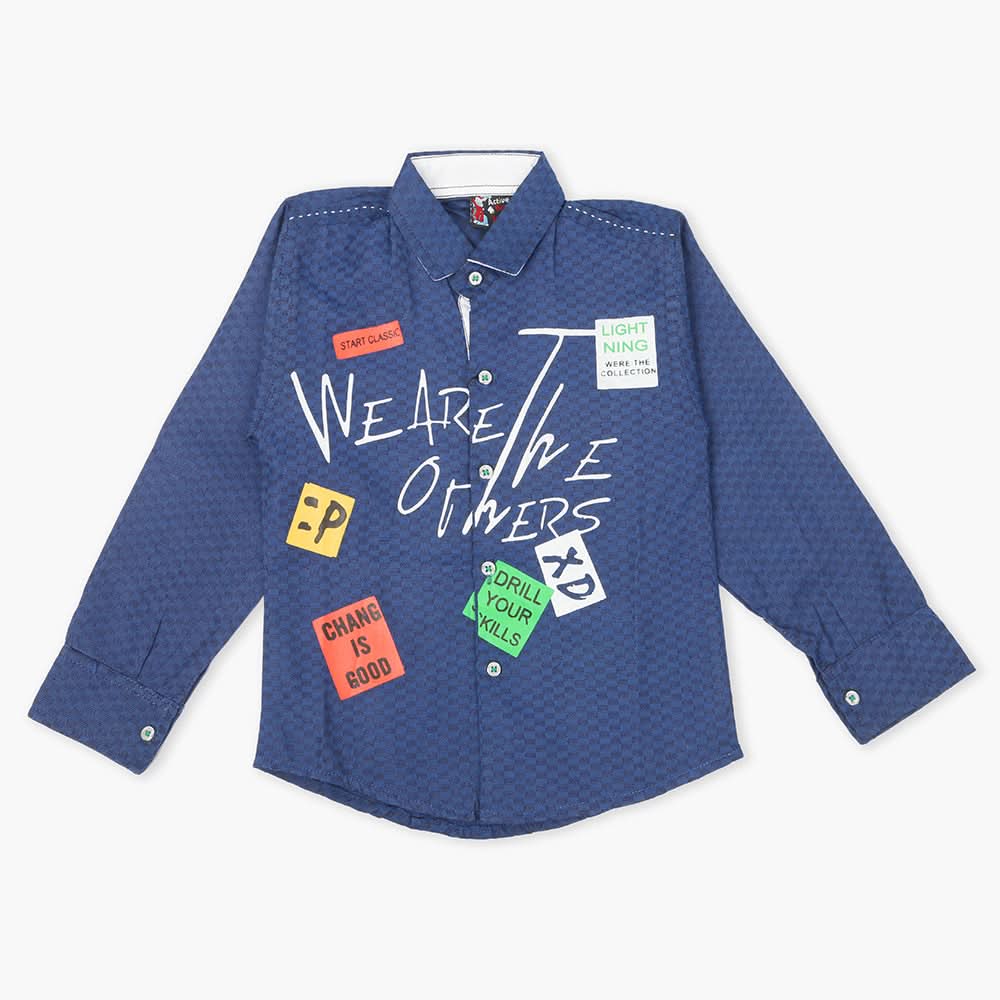 Boys Casual Shirt - Navy Blue, Boys Shirts, Chase Value, Chase Value