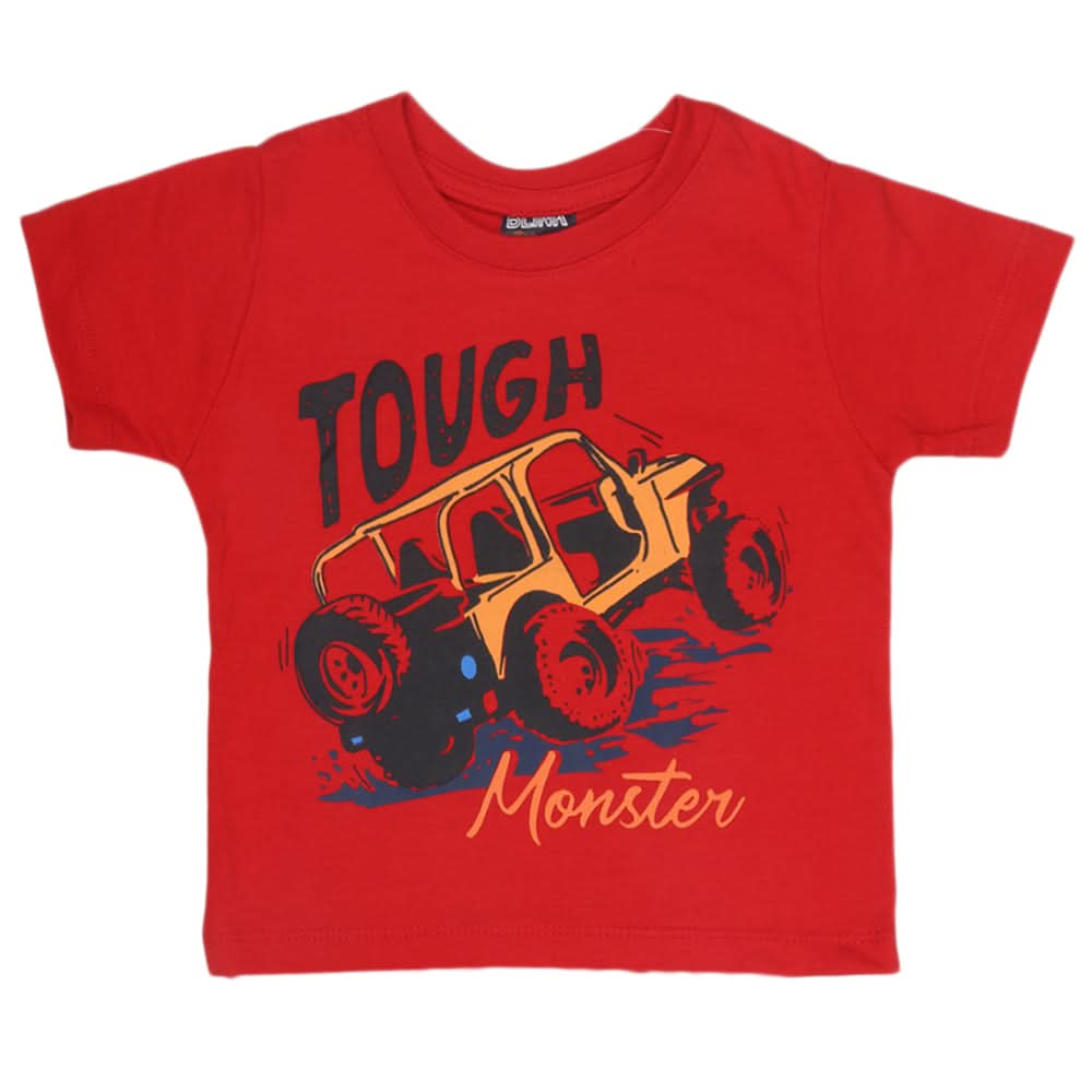 Boys Half Sleeves Printed T-Shirt - Red, Kids, Boys T-Shirts, Chase Value, Chase Value