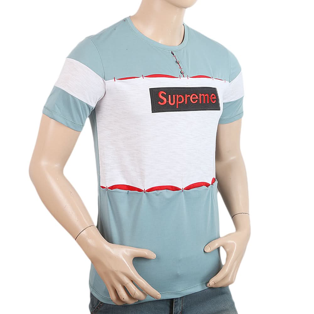 Men's Half Sleeves Round Neck T-Shirt - Sea Green, Men, T-Shirts And Polos, Chase Value, Chase Value