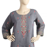 Women's Paper Cotton 03 Pcs Stitched Suit - 06 - Grey, Women, Shalwar Suits, Chase Value, Chase Value
