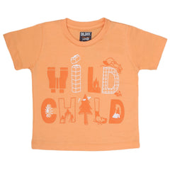 Boys Half Sleeves Printed T-Shirt - Peach, Kids, Boys T-Shirts, Chase Value, Chase Value