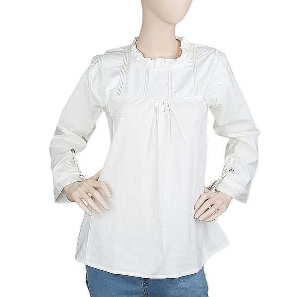 Women's Full Sleeves Western Top - White, Women, T-Shirts And Tops, Chase Value, Chase Value