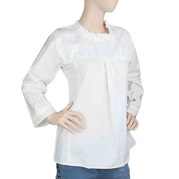 Women's Full Sleeves Western Top - White, Women, T-Shirts And Tops, Chase Value, Chase Value