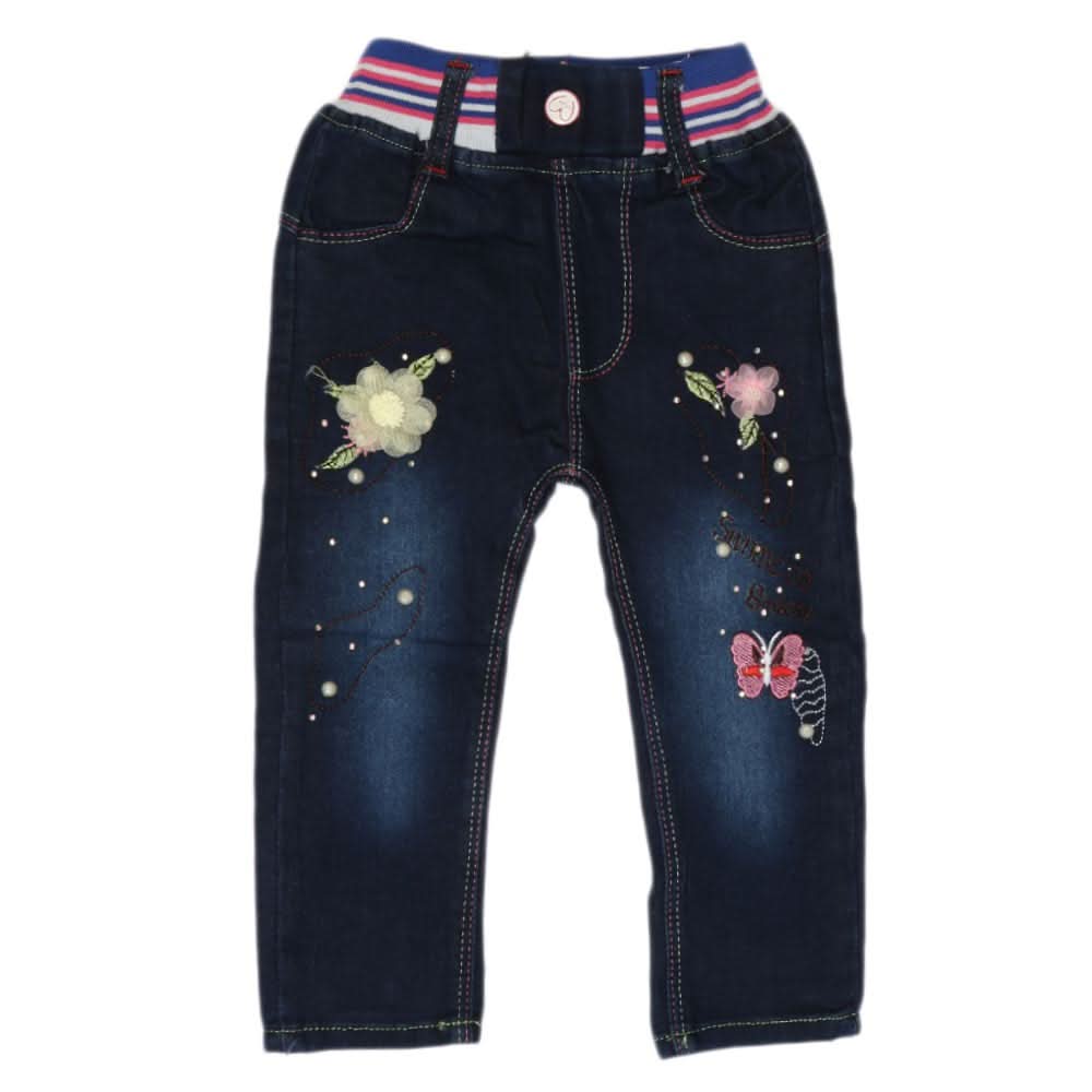 Girl's Denim Pant - Blue, Kids, Pants And Capri, Chase Value, Chase Value
