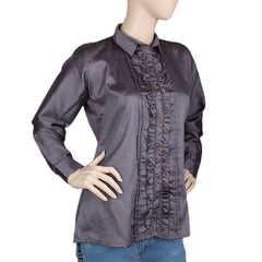 Women's Full Sleeves Casual Shirt - Grey, Women, T-Shirts And Tops, Chase Value, Chase Value