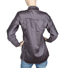 Women's Full Sleeves Casual Shirt - Grey, Women, T-Shirts And Tops, Chase Value, Chase Value