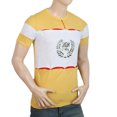 Men's Half Sleeves Round Neck T-Shirt - Yellow, Men, T-Shirts And Polos, Chase Value, Chase Value