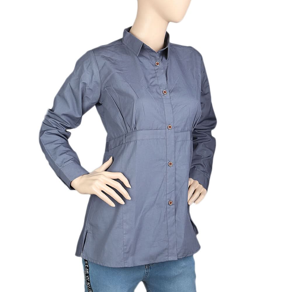 Women's Full Sleeves Casual Shirt - Grey, Women, T-Shirts And Tops, Chase Value, Chase Value