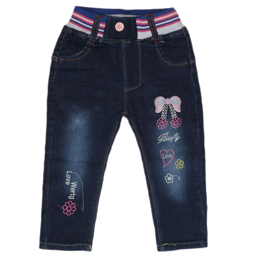 Girls Denim Pants - Blue, Kids, Pants And Capri, Chase Value, Chase Value