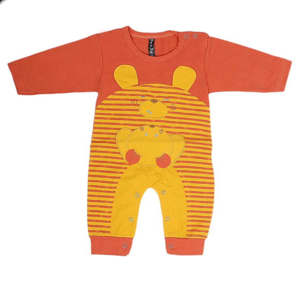 Newborn Boys Full Sleeves Romper - Peach, Kids, New Born Boys Rompers, Chase Value, Chase Value