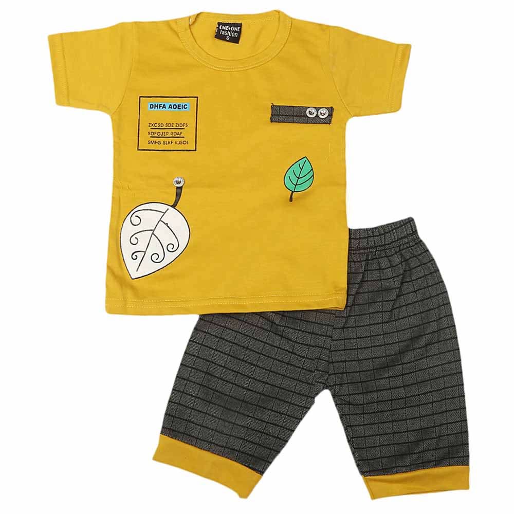 Boys Half Sleeves Suit 1305 - Mustard, Kids, Boys Sets And Suits, Chase Value, Chase Value