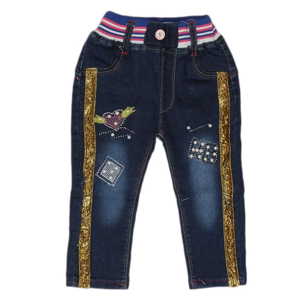 Girls Denim Pant - Blue, Kids, Pants And Capri, Chase Value, Chase Value