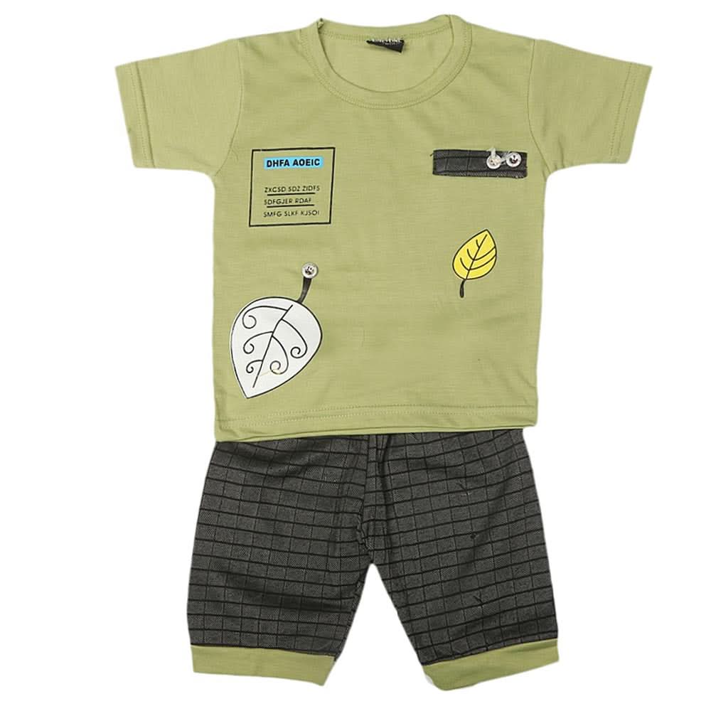 Boys Half Sleeves Suit 1305 - Green, Kids, Boys Sets And Suits, Chase Value, Chase Value