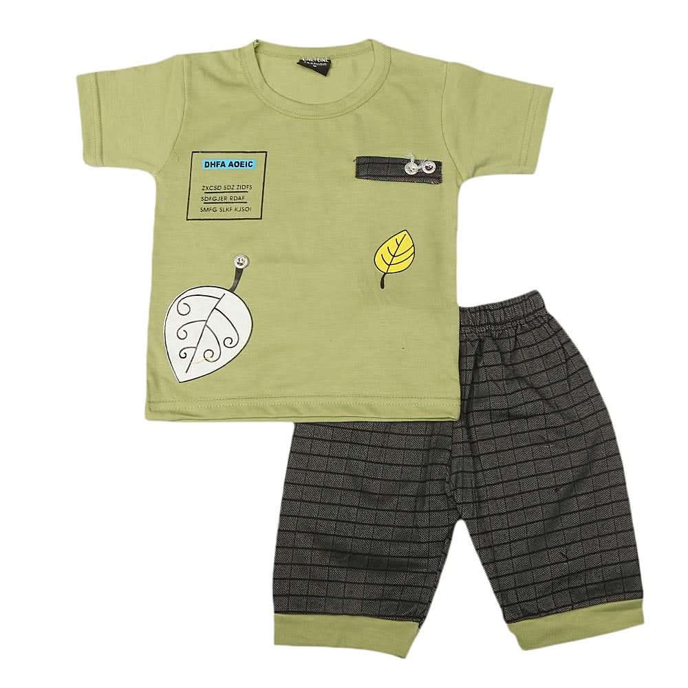 Boys Half Sleeves Suit 1305 - Green, Kids, Boys Sets And Suits, Chase Value, Chase Value