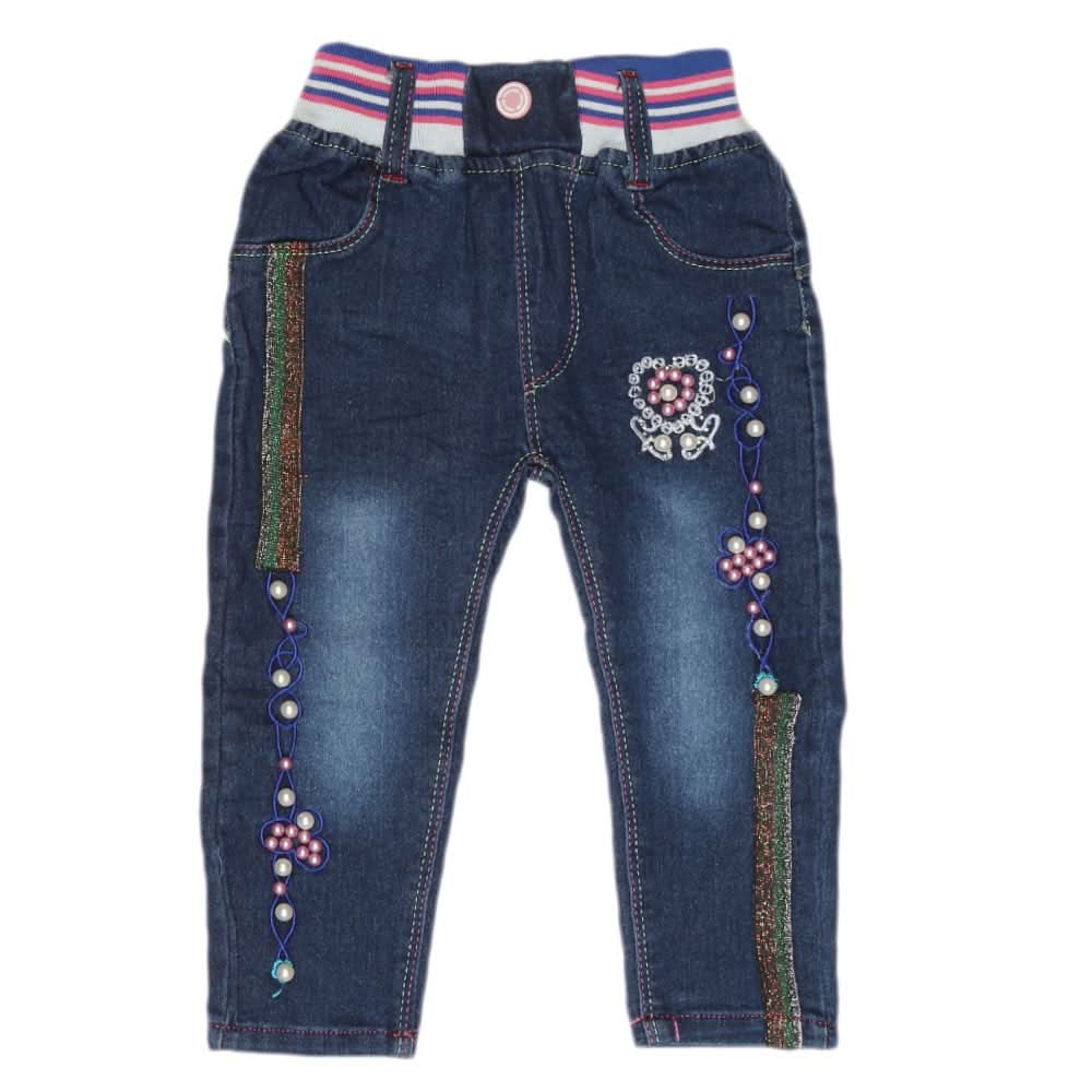 Girls Denim Pants - Blue, Kids, Pants And Capri, Chase Value, Chase Value