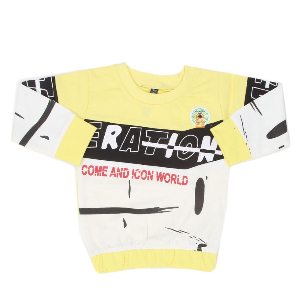 Boys Full Sleeves T-Shirt - Yellow, Kids, Boys T-Shirts, Chase Value, Chase Value