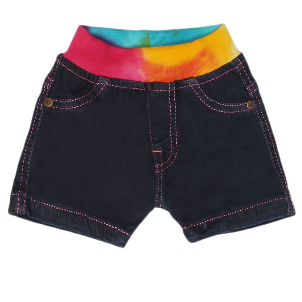 New-Born Girls Denim Short - Dark Blue, Kids, Skirts And Pants, Chase Value, Chase Value