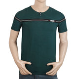 Men's Half Sleeves Round Neck T-Shirt - Dark Green, Men, T-Shirts And Polos, Chase Value, Chase Value